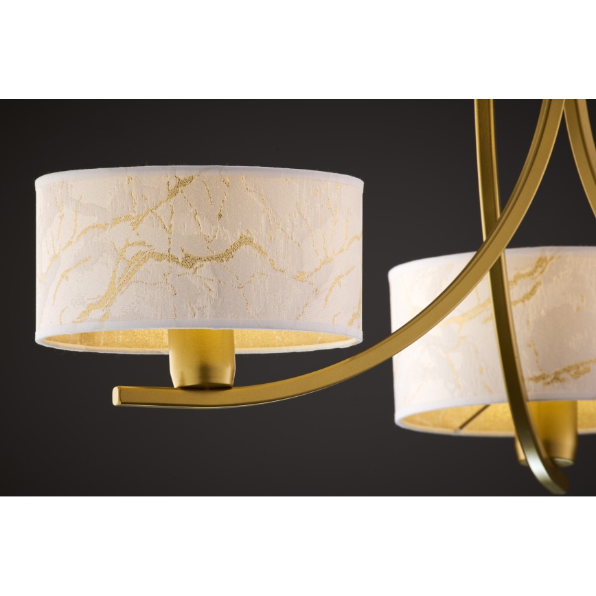 Jupiter 2096 - ARTHUR chain-hung chandelier 3xE27/15W/230V white/gold/marble decor