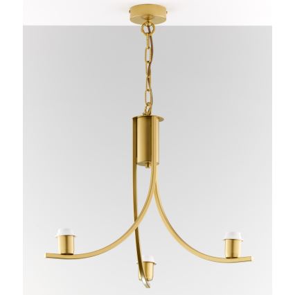 Jupiter 2096 - ARTHUR chain-hung chandelier 3xE27/15W/230V white/gold/marble decor