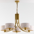 Jupiter 2097 - Chain-hung chandelier ARTHUR 5xE27/15W/230V white/gold/marble-effect