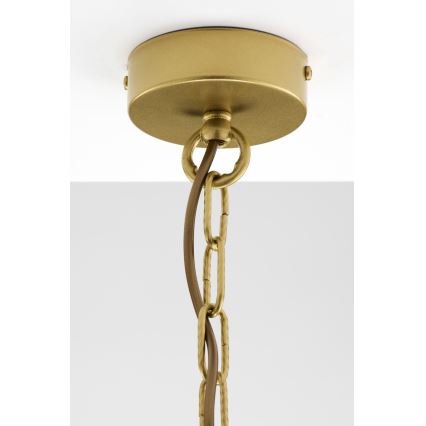 Jupiter 2097 - Chain-hung chandelier ARTHUR 5xE27/15W/230V white/gold/marble-effect