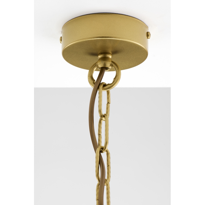 Jupiter 2097 - Chain-hung chandelier ARTHUR 5xE27/15W/230V white/gold/marble-effect