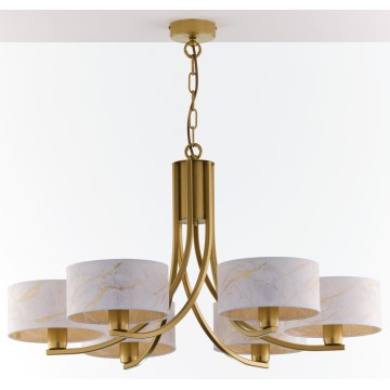 Jupiter 2098 - ARTHUR Chain Chandelier 6xE27/15W/230V white/gold/marble effect