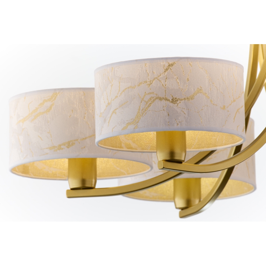 Jupiter 2098 - ARTHUR Chain Chandelier 6xE27/15W/230V white/gold/marble effect