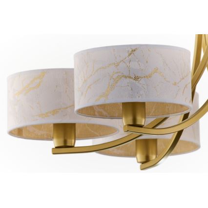 Jupiter 2098 - ARTHUR Chain Chandelier 6xE27/15W/230V white/gold/marble effect