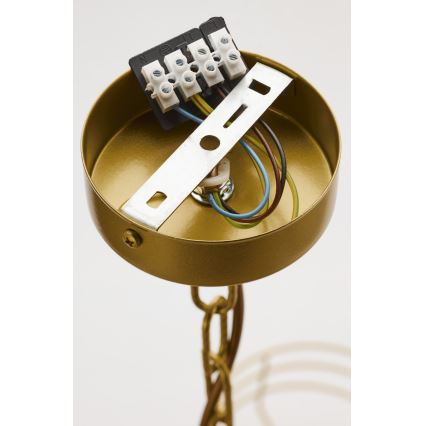 Jupiter 2098 - ARTHUR Chain Chandelier 6xE27/15W/230V white/gold/marble effect