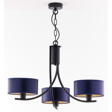 Jupiter 2099 - ARTHUR Chain-Hung Chandelier 3xE27/15W/230V Blue/Black