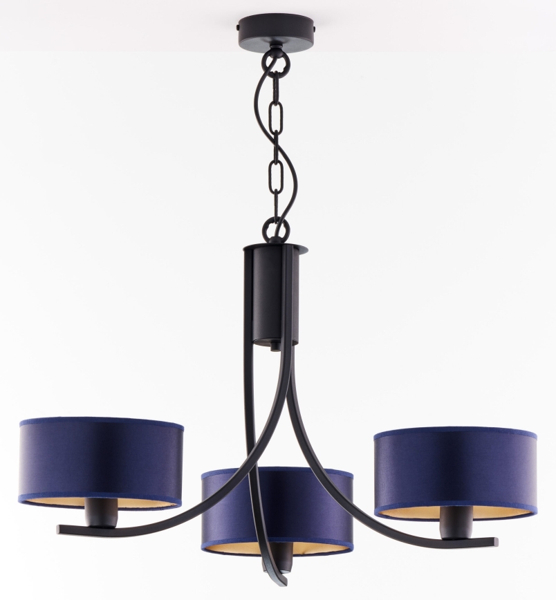 Jupiter 2099 - ARTHUR Chain-Hung Chandelier 3xE27/15W/230V Blue/Black