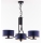 Jupiter 2099 - ARTHUR Chain-Hung Chandelier 3xE27/15W/230V Blue/Black
