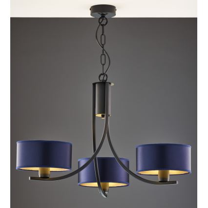 Jupiter 2099 - ARTHUR Chain-Hung Chandelier 3xE27/15W/230V Blue/Black