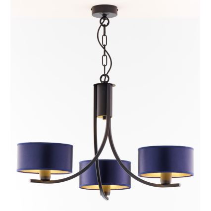 Jupiter 2099 - ARTHUR Chain-Hung Chandelier 3xE27/15W/230V Blue/Black