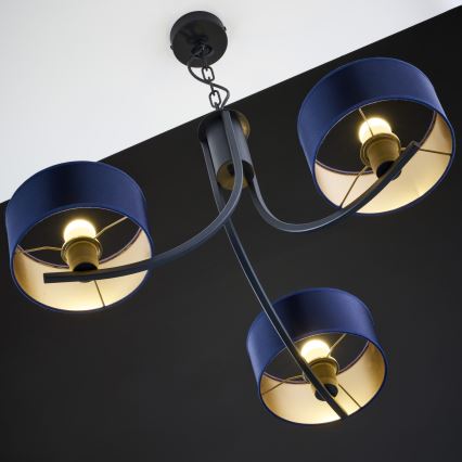 Jupiter 2099 - ARTHUR Chain-Hung Chandelier 3xE27/15W/230V Blue/Black