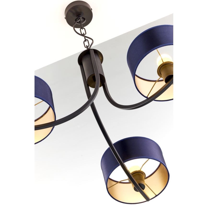 Jupiter 2099 - ARTHUR Chain-Hung Chandelier 3xE27/15W/230V Blue/Black