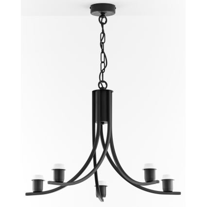 Jupiter 2101 - ARTHUR Chain-Hung Chandelier 5xE27/15W/230V Blue/Black