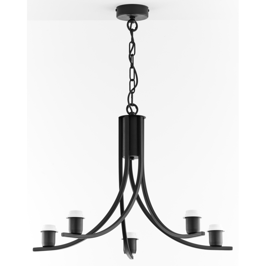 Jupiter 2101 - ARTHUR Chain-Hung Chandelier 5xE27/15W/230V Blue/Black