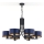 Jupiter 2102 - ARTHUR Chain-Hung Chandelier 6xE27/15W/230V Blue/Black