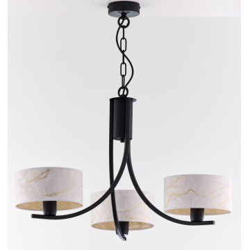 Jupiter 2103 - Chain-hung chandelier ARTHUR 3xE27/15W/230V white/black/marble finish