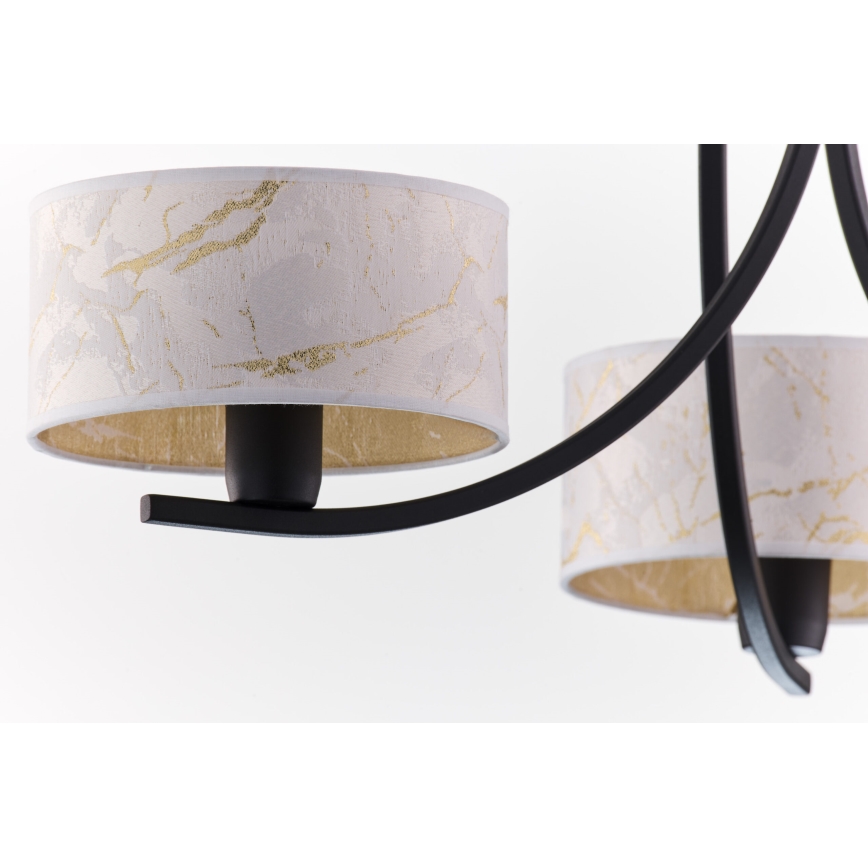 Jupiter 2103 - Chain-hung chandelier ARTHUR 3xE27/15W/230V white/black/marble finish