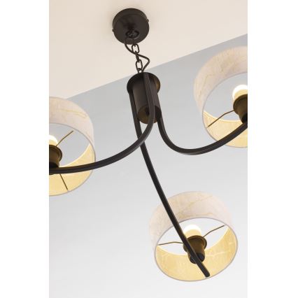 Jupiter 2103 - Chain-hung chandelier ARTHUR 3xE27/15W/230V white/black/marble finish
