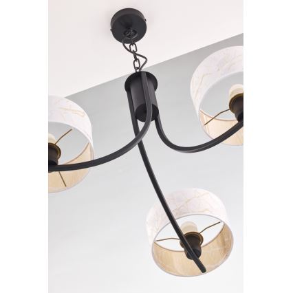 Jupiter 2103 - Chain-hung chandelier ARTHUR 3xE27/15W/230V white/black/marble finish