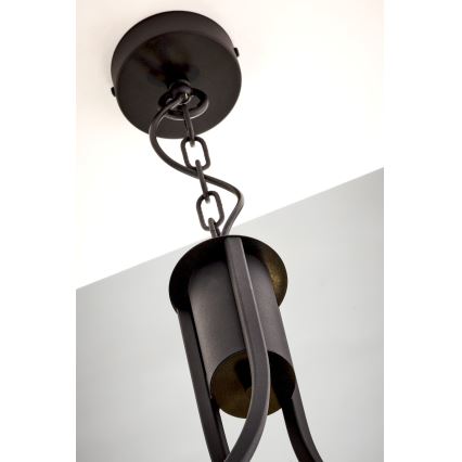 Jupiter 2103 - Chain-hung chandelier ARTHUR 3xE27/15W/230V white/black/marble finish