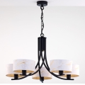 Jupiter 2104 - ARTHUR Chain-Mounted Chandelier 5xE27/15W/230V white/black/marble effect