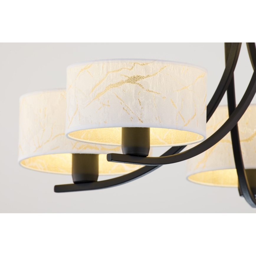 Jupiter 2104 - ARTHUR Chain-Mounted Chandelier 5xE27/15W/230V white/black/marble effect