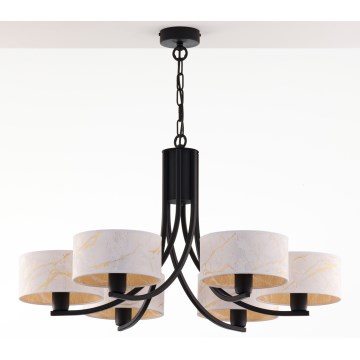 Jupiter 2105 - ARTHUR chain-hung chandelier 6xE27/15W/230V white/black/marble finish