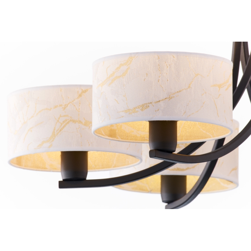 Jupiter 2105 - ARTHUR chain-hung chandelier 6xE27/15W/230V white/black/marble finish