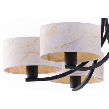 Jupiter 2105 - ARTHUR chain-hung chandelier 6xE27/15W/230V white/black/marble finish