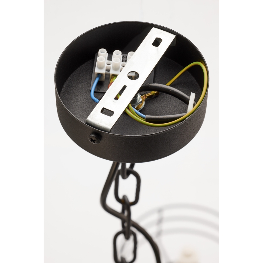 Jupiter 2105 - ARTHUR chain-hung chandelier 6xE27/15W/230V white/black/marble finish