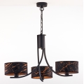 Jupiter 2106 - Chain-hung chandelier ARTHUR 3xE27/15W/230V black/orange/marble decor