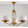 Jupiter 2109 - Rod-mounted chandelier KASZMIR 3xE27/15W/230V white/gold/marble effect