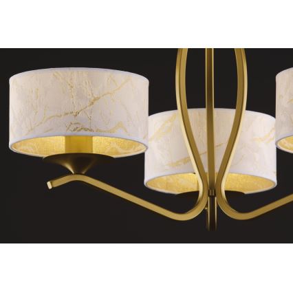 Jupiter 2109 - Rod-mounted chandelier KASZMIR 3xE27/15W/230V white/gold/marble effect