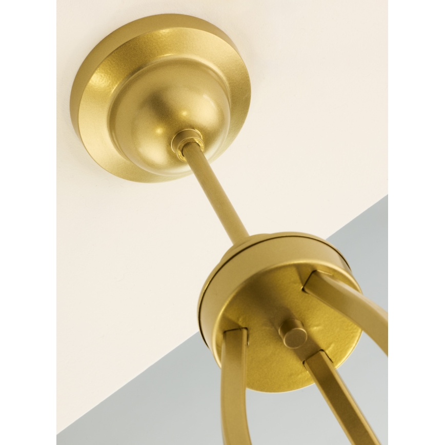 Jupiter 2109 - Rod-mounted chandelier KASZMIR 3xE27/15W/230V white/gold/marble effect