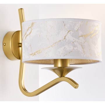Jupiter 2111 - Wall lamp KASZMIR 1xE27/15W/230V white/gold/marble decor
