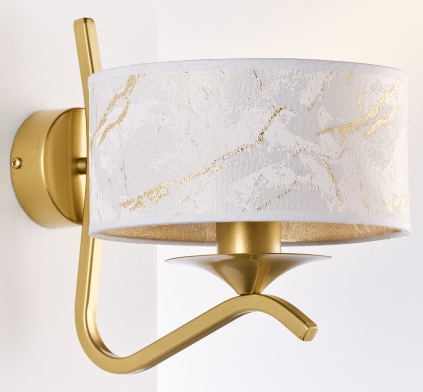 Jupiter 2111 - Wall lamp KASZMIR 1xE27/15W/230V white/gold/marble decor