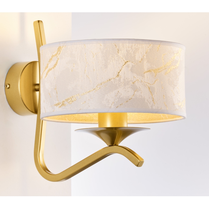 Jupiter 2111 - Wall lamp KASZMIR 1xE27/15W/230V white/gold/marble decor
