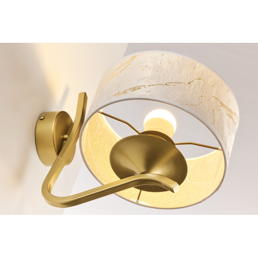 Jupiter 2111 - Wall lamp KASZMIR 1xE27/15W/230V white/gold/marble decor