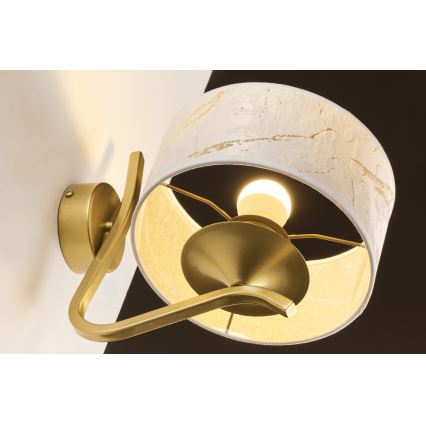 Jupiter 2111 - Wall lamp KASZMIR 1xE27/15W/230V white/gold/marble decor