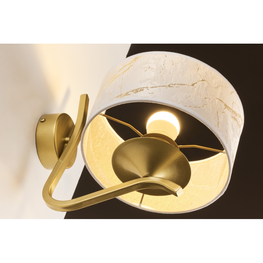 Jupiter 2111 - Wall lamp KASZMIR 1xE27/15W/230V white/gold/marble decor
