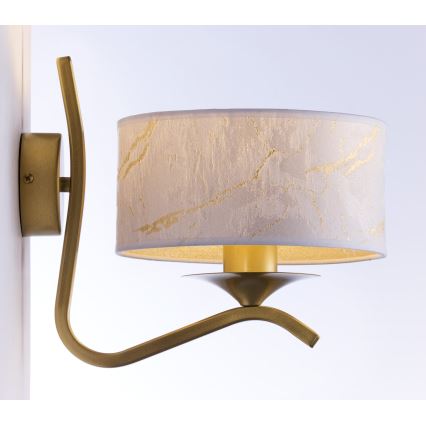 Jupiter 2111 - Wall lamp KASZMIR 1xE27/15W/230V white/gold/marble decor