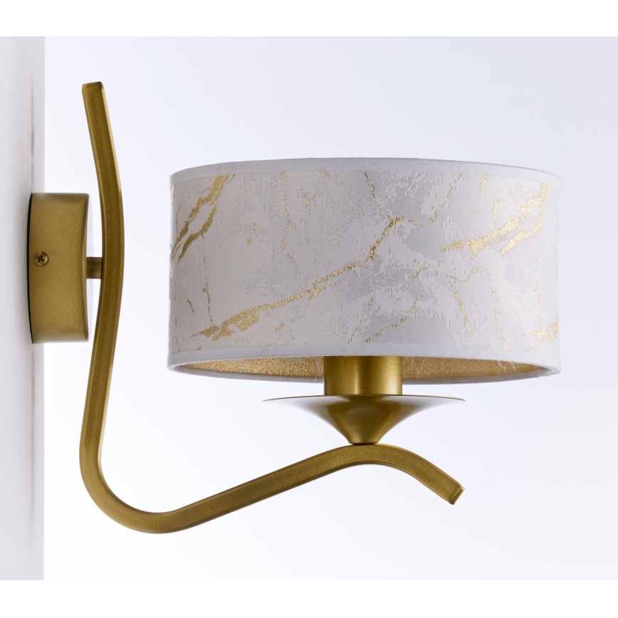 Jupiter 2111 - Wall lamp KASZMIR 1xE27/15W/230V white/gold/marble decor