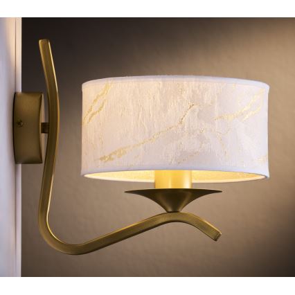 Jupiter 2111 - Wall lamp KASZMIR 1xE27/15W/230V white/gold/marble decor