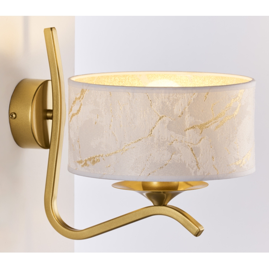 Jupiter 2111 - Wall lamp KASZMIR 1xE27/15W/230V white/gold/marble decor