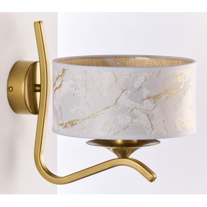 Jupiter 2111 - Wall lamp KASZMIR 1xE27/15W/230V white/gold/marble decor
