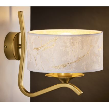 Jupiter 2111 - Wall lamp KASZMIR 1xE27/15W/230V white/gold/marble decor