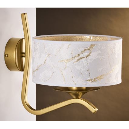 Jupiter 2111 - Wall lamp KASZMIR 1xE27/15W/230V white/gold/marble decor