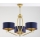 Jupiter 2113 - Rod Chandelier KASZMIR 3xE27/15W/230V blue/gold