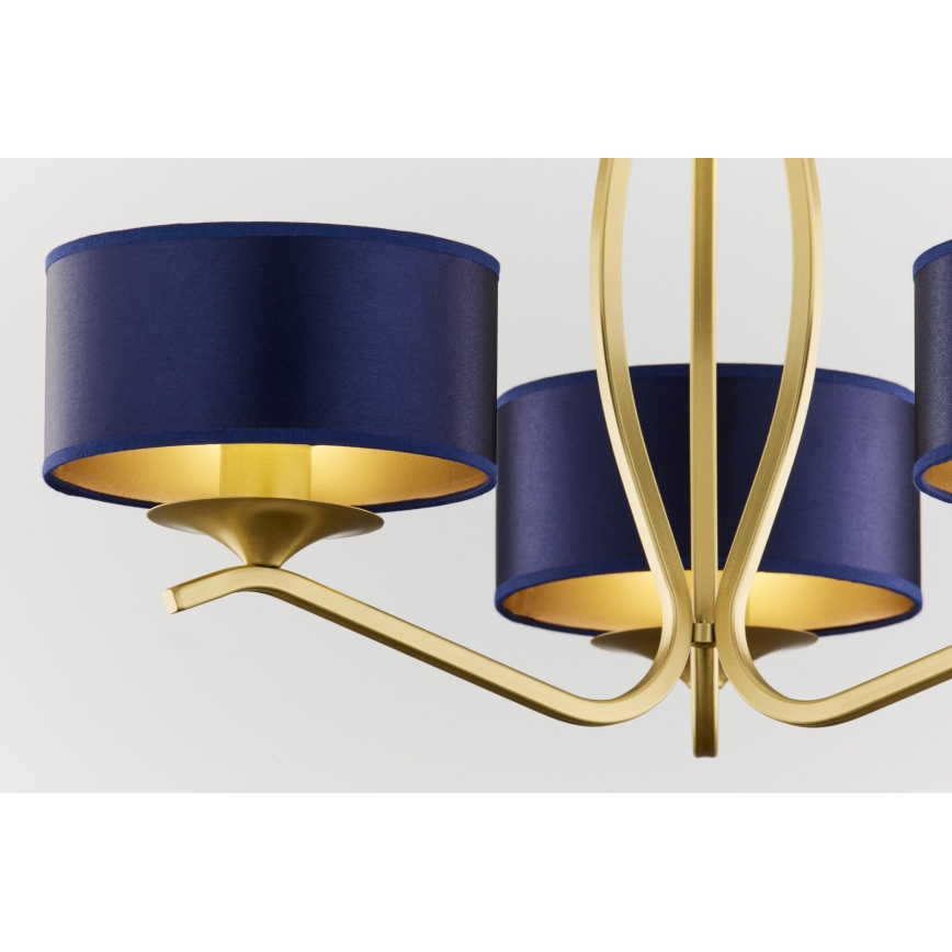 Jupiter 2113 - Rod Chandelier KASZMIR 3xE27/15W/230V blue/gold