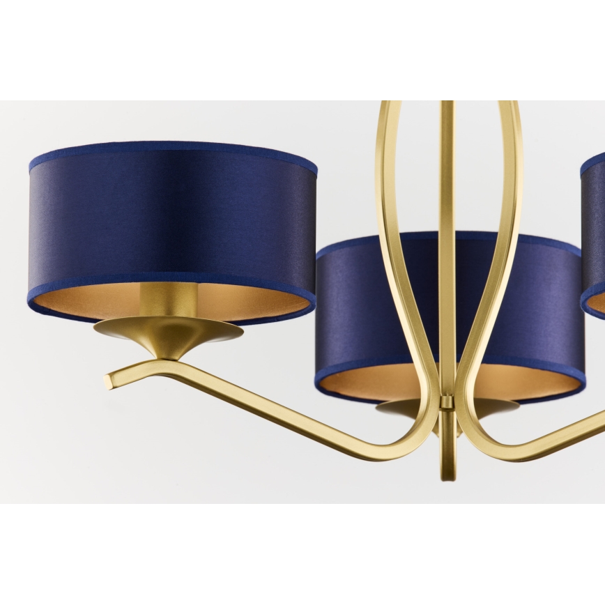 Jupiter 2113 - Rod Chandelier KASZMIR 3xE27/15W/230V blue/gold